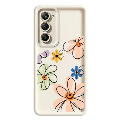 Capa TPU para Xiaomi Redmi 15 5G (Global) (169 mm) com Padrão Floral Desenhado à Mão - Branco