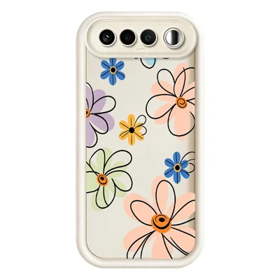 Чехол TPU для Realme 16 5G с рисунком ручной работы, цветочный узор, задняя панель для телефона — белый
