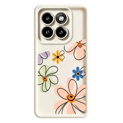 For Motorola Moto G86 5G TPU Case Hand-Drawn Floral Pattern Phone Back Cover - White