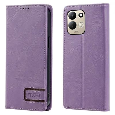 TTUDRCH Style 007 voor Xiaomi Redmi 17 5G / 17 4G Leren Hoese RFID-blokkering Portemonnee Stand Telefoonhoes - Paars