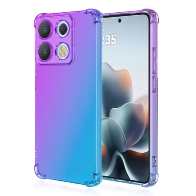 Für Motorola Edge 70 Max 5G Hülle Verlaufsfarbe TPU Anti-Drop Handyhülle - Lila / Blau