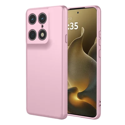 Capa para Motorola Signature 5G, Sensação de Silicone Líquido, Capa de Proteção Macia em TPU - Rosa