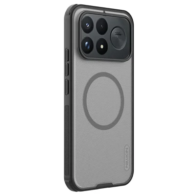 NILLKIN Frosted Shield Pro til Xiaomi Redmi K100 Pro 5G  /  Poco F9 Pro 5G Magnetisk Case PC + TPU Telefonbeskyttelse - Transparent Sort