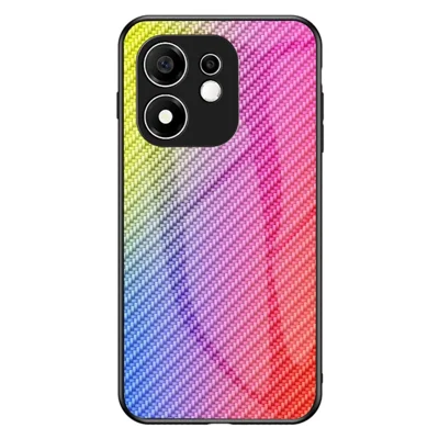 Phone Case for Honor 600 Smart 5G / X7e Plus 4G / X7e Plus 5G , Tempered Glass Shockproof Phone Cover - Colorful Fiber