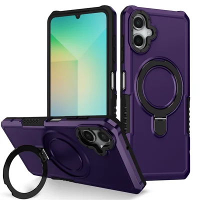 Capa para Samsung Galaxy A07 4G / A06 4G com Suporte Dobrável Capa Protetora em PC + TPU para Telemóvel - Roxo Escuro