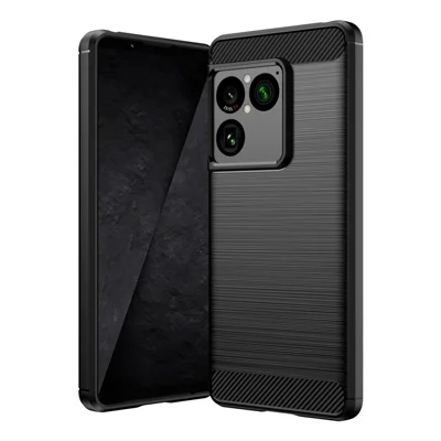 Funda protectora de TPU para Sony Xperia 1 VIII con textura de fibra de carbono y acabado cepillado - Negro