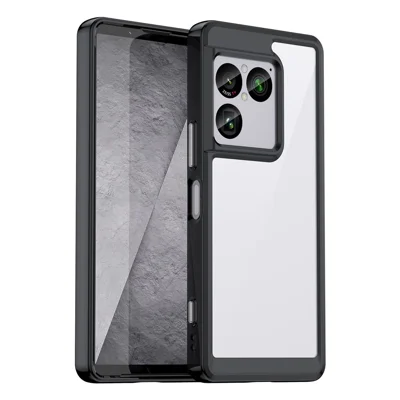 Funda para Sony Xperia 1 VIII, carcasa protectora transparente de TPU y acrílico - Negro