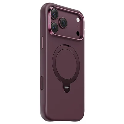 KEEPOHONE MEHOLD-serie til iPhone 18 Pro Max / 17 Pro Max Magnetisk Cover Rotationsstand PU-læder + TPU-telefonhylster Kompatibel med MagSafe - Bordeaux