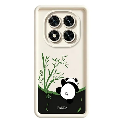 For Xiaomi Redmi Note 15 Pro+ 5G (Global) / Poco M8 Pro 5G Case Cartoon Panda Bamboo Pattern TPU Anti-Slip Protective Phone Cover - White