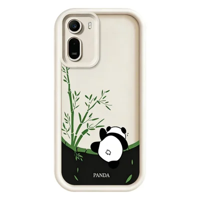 Phone Case for Xiaomi Redmi A7 Pro 4G (171.56mm) / A7 Pro 5G / Poco C85x 5G , Cartoon Panda Bamboo Pattern TPU Anti-Slip Protective Cover - White