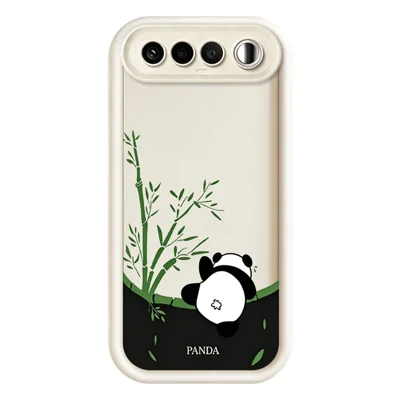 For Realme 16 5G Case Cartoon Panda Bamboo Pattern TPU Anti-Slip Protective Phone Cover - White