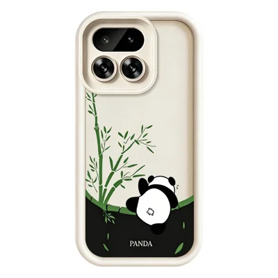 For Realme 16 Pro 5G Case Cartoon Panda Bamboo Pattern TPU Anti-Slip Protective Phone Cover - White