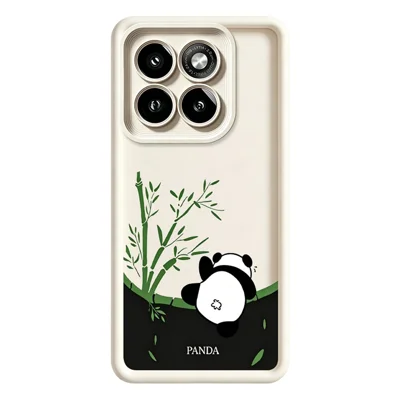 For Motorola Moto G86 5G Case Cartoon Panda Bamboo Pattern TPU Anti-Slip Protective Phone Cover - White