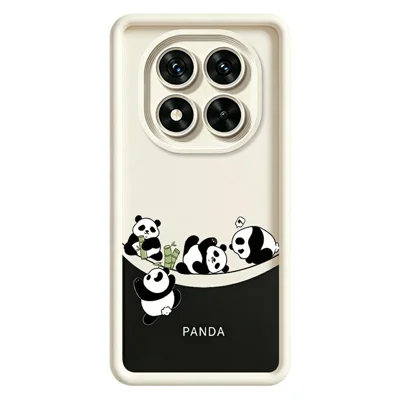 For Xiaomi Redmi Note 15 Pro+ 5G (Global)  /  Poco M8 Pro 5G Case Four Cartoon Pandas Pattern Soft TPU Protective Phone Cover - White