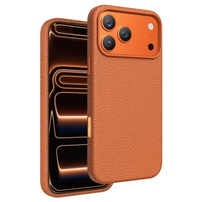 KEEPHONE LYCUCCI Serie til iPhone 18 Pro  /  17 Pro Magnetisk Case i Flydende Silikone med Lanyard-huller - Cosmic Orange
