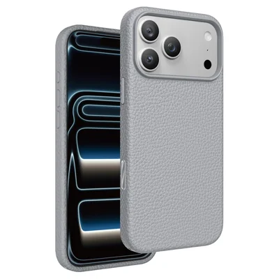 KEEPHONE LYCUCCI Serie für iPhone 18 Pro / 17 Pro Magnetische Hülle aus flüssigem Silikon mit Lanyard-Ösen - Hellgrau