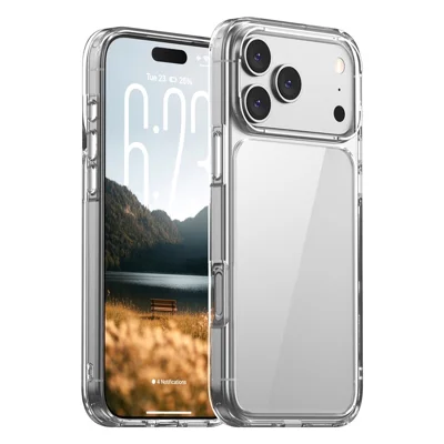 IPAKY til iPhone 18 Pro Max  /  17 Pro Max gennemsigtig telefonbeskyttelse TPU + PC tynd telefonbagdæksel - Transparent