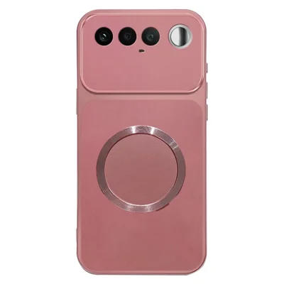 Магнитный чехол для Realme 16 5G с кольцом, узором CD и металлизированной краской, ТПУ, задняя крышка для телефона — розовый