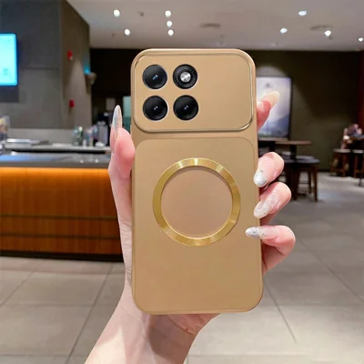 Für Motorola Edge 70 5G / Moto X70 Air 5G Magnetische Hülle mit CD-Muster, Ring, metallisch lackiert, TPU-Handyhülle - Gold