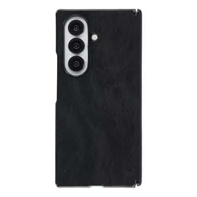 Чехол для Samsung Galaxy Z Fold8 Ultra с текстурированной под кожу птицы флип-крышкой из поликарбоната - Черный