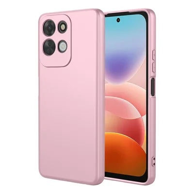 Voor Xiaomi Redmi 17 4G / 5G hoesje met gevoel van vloeibaar siliconen, zacht TPU-beschermhoesje - Roze