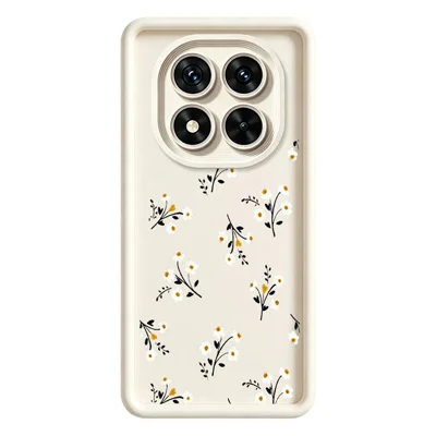 For Xiaomi Redmi Note 15 Pro+ 5G (Global)  /  Poco M8 Pro 5G TPU Case Floral Pattern Rubberized Phone Back Cover - White