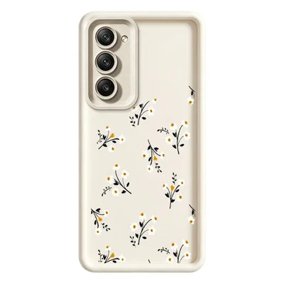 Capa de TPU para Xiaomi Redmi 15 5G (Global) (169 mm) com Padronagem Floral, Branca, de Borracha, para Trás