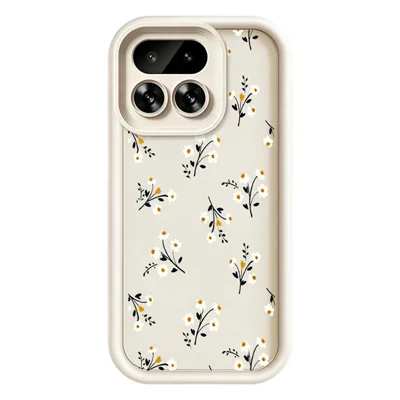 For Realme 16 Pro 5G TPU Case Floral Pattern Rubberized Phone Back Cover - White