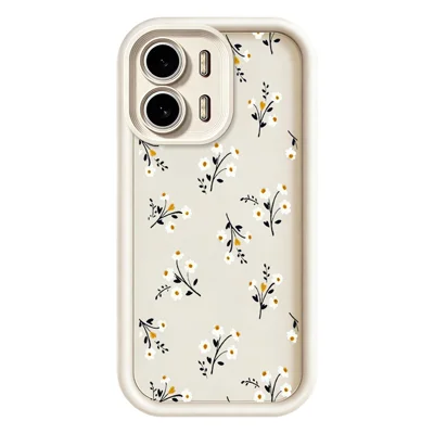 For Oppo A6x 5G  /  A6x 4G TPU Case Floral Pattern Rubberized Phone Back Cover - White