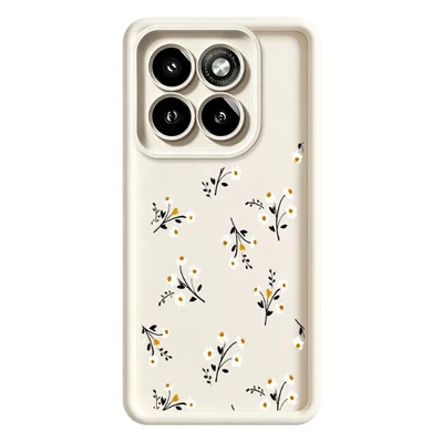 For Motorola Moto G86 5G TPU Case Floral Pattern Rubberized Phone Back Cover - White