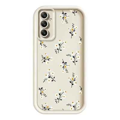 TPU Case For Samsung Galaxy A18 5G  /  A18 4G  /  A17 5G  /  A17 4G Floral Pattern Rubberized Phone Back Cover - White