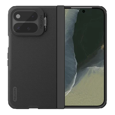 NILLKIN Super Frosted Shield Prop For Google Pixel 11 Pro Fold Magnetic Case Clear Lens Lid Kickstand PC Phone Cover - Black