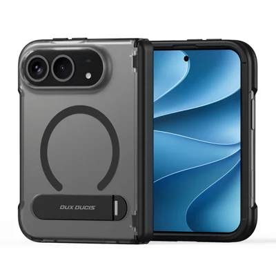 DUX DUCIS for iPhone Duo Kind Series Magnetic Case Kickstand TPU+PC Matte Phone Cover - Black