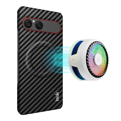  IMAK for Sony Xperia 10 VIII / Sony Xperia 10 VII Ruiyi Series Magnetic Case Carbon Fiber Texture Leather + PC Phone Cover - Red Ring Carbon Fiber