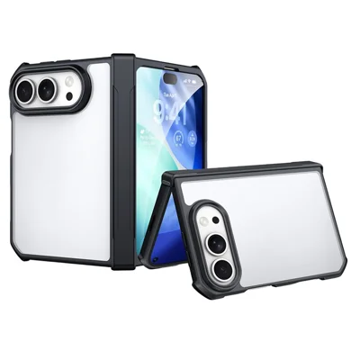 XUNDD für iPhone Fold Hülle wasserfest TPU + Acryl klarer Rücken Handyhülle - Schwarz