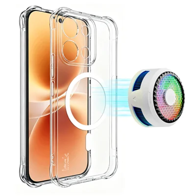  IMAK for vivo X300 E 5G Magnetic Case Airbag Shockproof Protection TPU Phone Cover - Transparent