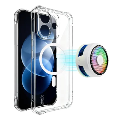  IMAK for Xiaomi Redmi Note 17 Pro 5G Magnetic Case Airbag Shockproof Protection TPU Phone Cover - Transparent