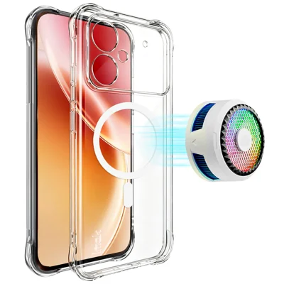  IMAK for Xiaomi Poco M8 Power 5G Magnetic Case Airbag Shockproof Protection TPU Phone Cover - Transparent