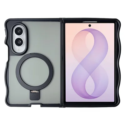 For Samsung Galaxy Z Fold8 Magnetisk Case med Stand og Håndtagsbøjning i TPU + PC - Sort