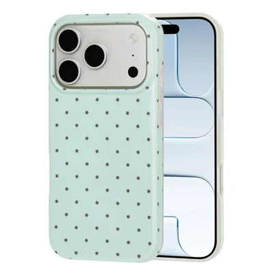  For iPhone 17 Pro Max / iPhone 18 Pro Max Case IMD Polka Dot TPU Anti Drop Phone Cover - Green