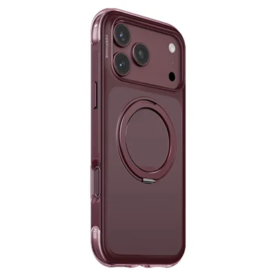KEEPHONE MONICA AIRBAG PRO Serie til iPhone 18 Pro Max  /  17 Pro Max Magnetisk Case Rotationsstativ TPU + PC Anti-drop Telefonbeskytter - Burgunder