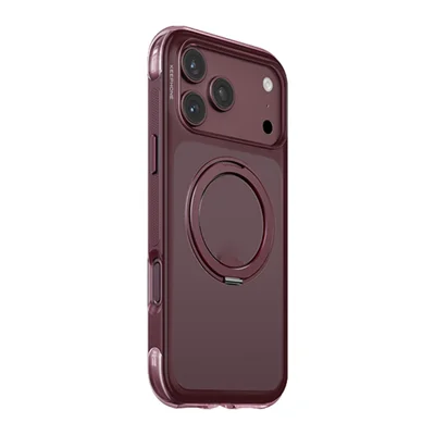 KEEPHONE MONICA AIRBAG PRO Serie til iPhone 18 Pro / 17 Pro Magnetisk Case med Roterende Støtte TPU + PC Anti-drop Telefonbeskyttelse - Burgunder