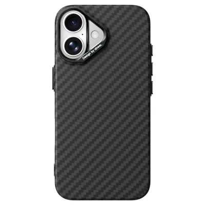 ABEEl For iPhone 16 Magnetic Case PC + TPU Ultra Thin Minimalist Phone Cover - Carbon Fiber Texture