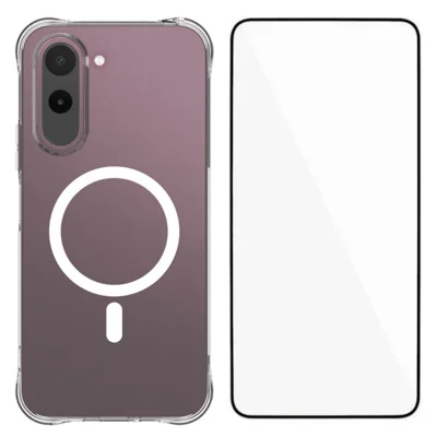  WANLONFENG voor OnePlus N6x 4G WL2-serie 2,0 mm magnetische hoes duidelijke TPU-telefoonhoes met schermbescherming - Transparant