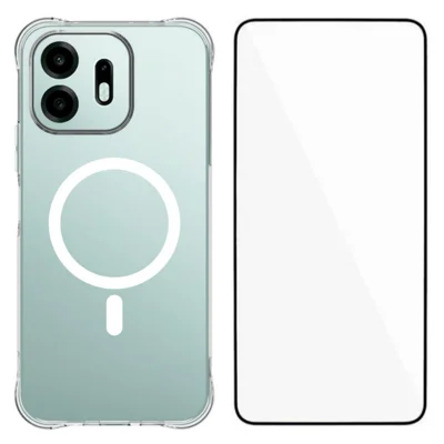WANLONFENG voor OnePlus N6 4G WL2-serie 2,0 mm magnetische hoes duidelijke TPU-telefoonhoes met schermbescherming - Transparant