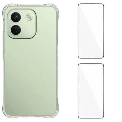 WANLONFENG na Xiaomi Redmi Note 17 Pro Max 5G / Xiaomi Redmi Note 17 Pro+ 5G Seria WL2 TPU Obudowa na telefon 2,0 mm z 2 szklanymi foliami hartowanymi - Przezroczysta