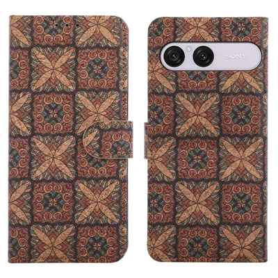 Cover portafoglio in pelle per Sony Xperia 10 VIII, custodia pieghevole in materiale composito TPU+PU stile bohémien con supporto - Cuori