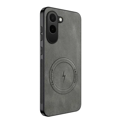 WANLONFENG voor OnePlus N6x 4G SD1 Serie Magnetische Hoes Nappa Structuur PC TPU Telefoonhoes - Grijs