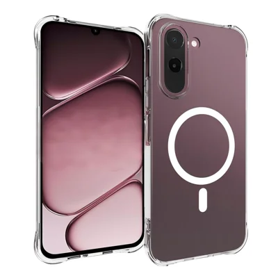  WANLONFENG voor OnePlus N6x 4G TM1 Series 2,0 mm Magnetische Hoes Transparant TPU Telefoon Achterklep - Transparant