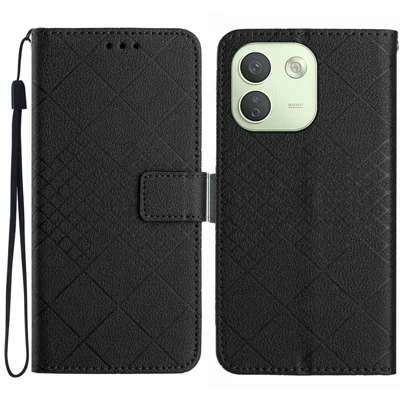 Folia na telefon z portfelikiem do Xiaomi Redmi Note 17 Pro Max 5G / Xiaomi Redmi Note 17 Pro+ 5G, pokrowiec typu flip z nadrukiem z kory PU, czarny